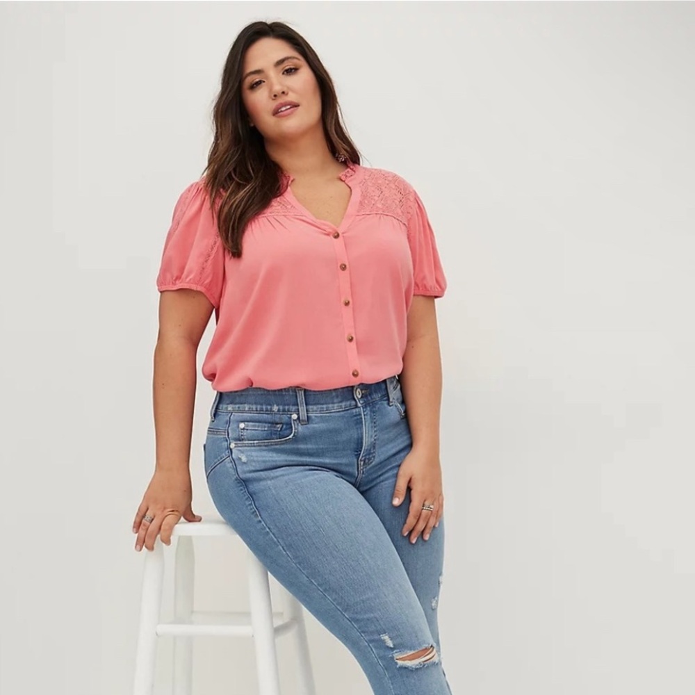 Torrid Textured Stretch Rayon Top Size 2X